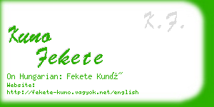 kuno fekete business card